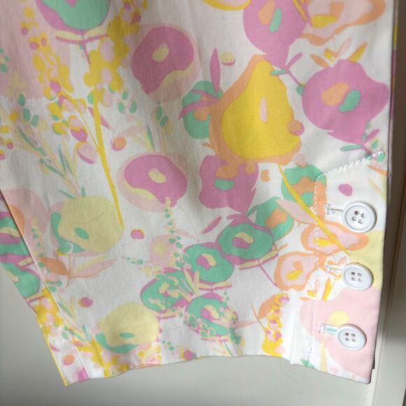 Talbot's Perfect Crop Cotton Spandex Pastel Floral Spring Crop Pants Ladies 14 - Picture 5 of 9